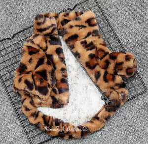 Leopard Faux Fur Pet Coat