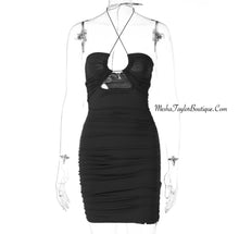 Load image into Gallery viewer, Backless Halter Bodycon Mini Dress