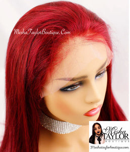 Brazilian Red Wine, 100% Human Lace Frontal Wig