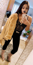 Load image into Gallery viewer, Camel Luxury Faux Fur Coat