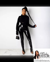 Load image into Gallery viewer, Leather High Waist Stacked Pants