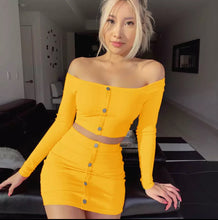 Load image into Gallery viewer, Off The Shoulder 2 Piece Casual Set