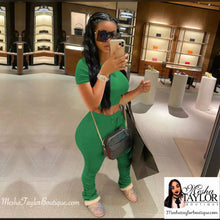 Load image into Gallery viewer, 2 Piece Crop Top Tracksuit set