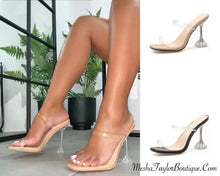 Load image into Gallery viewer, Transparent Strap Toe Out Heels