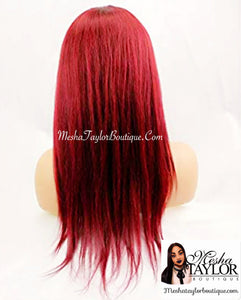 Brazilian Red Wine, 100% Human Lace Frontal Wig