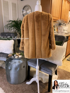 Camel Luxury Faux Fur Coat