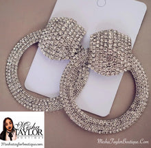 Load image into Gallery viewer, Iced Out Rhinestone Crystal Dangle Earrings.