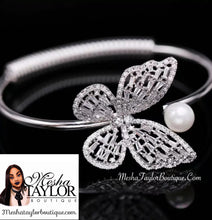Load image into Gallery viewer, Iced Out Cuff Butterfly Bracelet