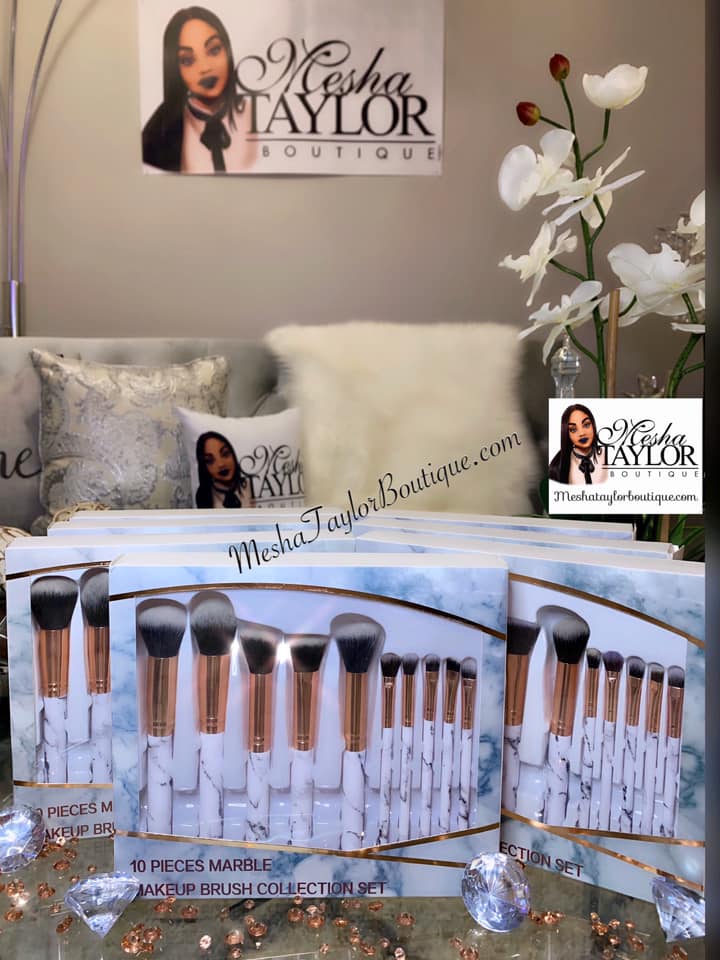Marble MakeUp Brush Collection Set